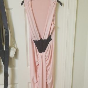 Pink corset midi dress